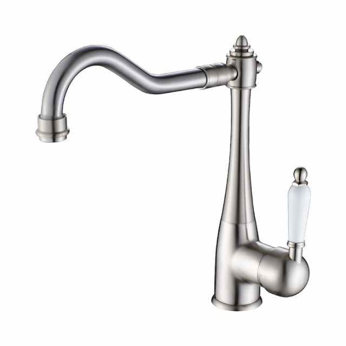 Kitchen faucet - Single Handle One Hole Brushed Standard Spout Centerset Antique Kitchen Taps