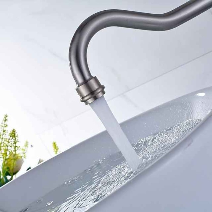 Kitchen faucet - Single Handle One Hole Brushed Standard Spout Centerset Antique Kitchen Taps