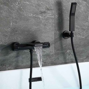 Bathtub Faucet - Thermostatic Bath Tub Faucet Contemporary Painted Finishes Free Standing Ceramic Valve Bath Shower Mixer Taps