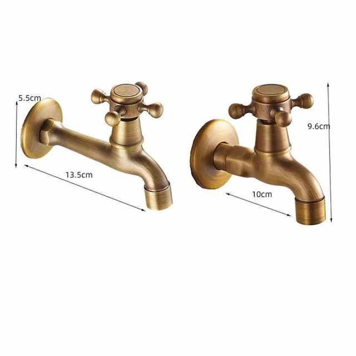 Outdoor Faucet Wall Mounted Single Handle/Outdoor/Indoor One Hole Centerset Retro Vintage Decorative Solid Brass Bathroom Sink Faucet Faucet Tap