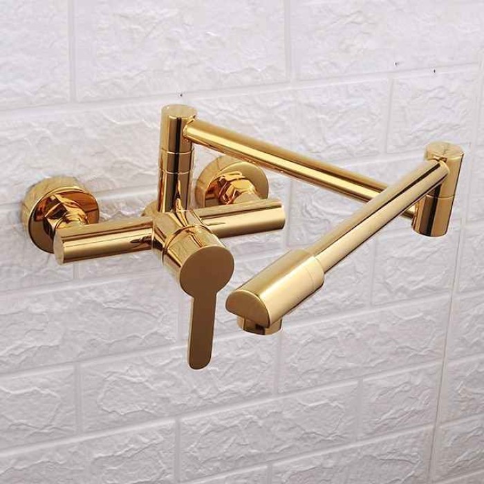 Kitchen faucet Single Handle Two Holes Electroplated/Painted Finishes Pull-out/&shy;Pull-down/Pot Filler Wall Mounted Contemporary Kitchen Taps