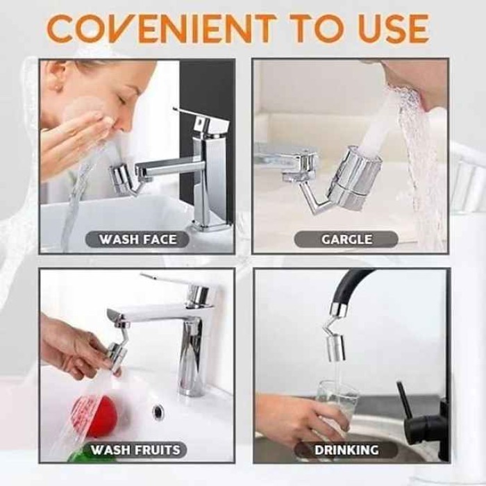 Faucet Extender Aerator 720° Swivel, Universal Splash Kitchen Tap Filter Bathroom Basin Faucet Spray Head Washroom, Water Saving Nozzle Sprayer Attachment