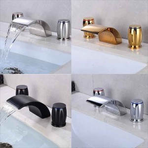 Bathtub Faucet - Contemporary Electroplated Roman Tub Ceramic Valve Bath Shower Mixer Taps