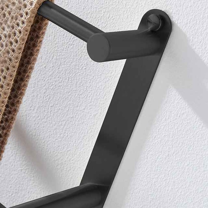 Wall Mounted Towel Rack with Hooks,Stainless Steel 3-TierTowel Bar Storage Shelf for Bathroom 30cm~70cm Towel Holder Towel Rail Towel Hanger