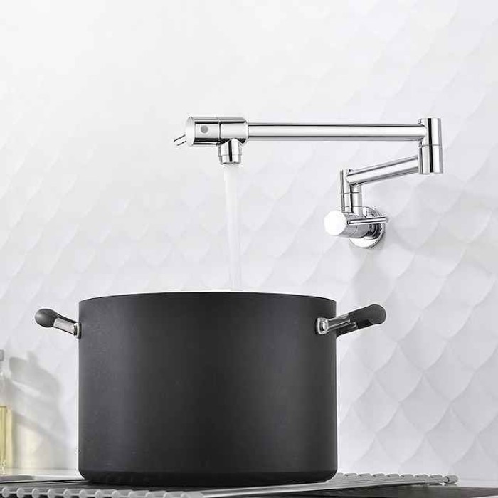 Kitchen faucet - Two Handles One Hole Electroplated Pot Filler Centerset Contemporary Kitchen Taps