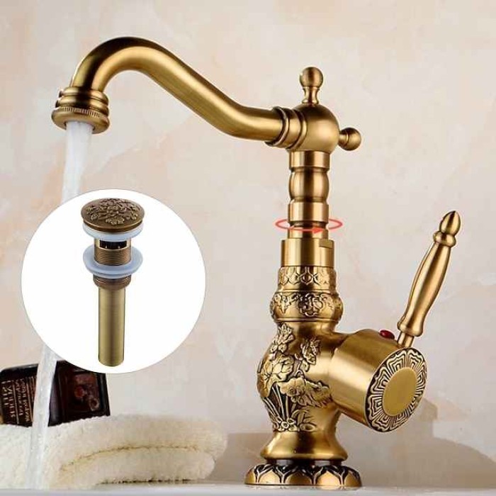 Bathroom Sink Faucet Centerset Brass Centerset Single Handle One Hole Bath Taps