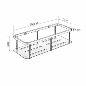 Rectangle Bathroom Shelf for Washing Supplies, Bath Fixture, Wall Mounted New Design Creative Contemporary Modern 304Stainless Steel, Matte Black, Brushed Nickel, Matte Gold, Chrome 1pc