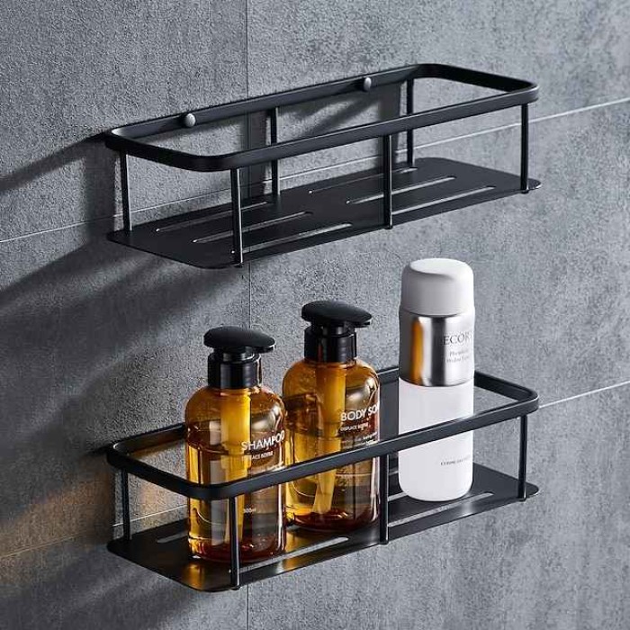 Rectangle Bathroom Shelf for Washing Supplies, Bath Fixture, Wall Mounted New Design Creative Contemporary Modern 304Stainless Steel, Matte Black, Brushed Nickel, Matte Gold, Chrome 1pc