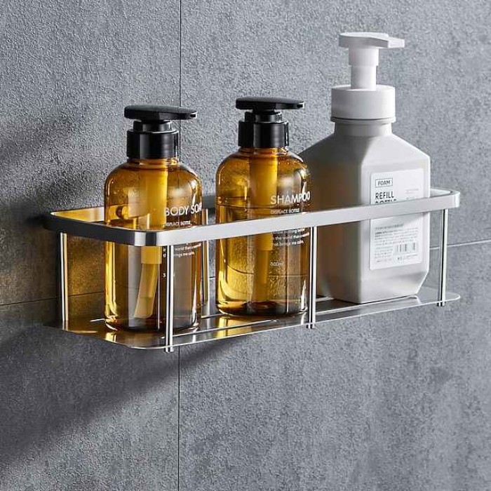 Rectangle Bathroom Shelf for Washing Supplies, Bath Fixture, Wall Mounted New Design Creative Contemporary Modern 304Stainless Steel, Matte Black, Brushed Nickel, Matte Gold, Chrome 1pc