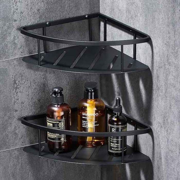 Triangle Bathroom Shelf For Washing Supplies, Wall Mounted, New Design Creative Contemporary Modern Stainless Steel 1pc