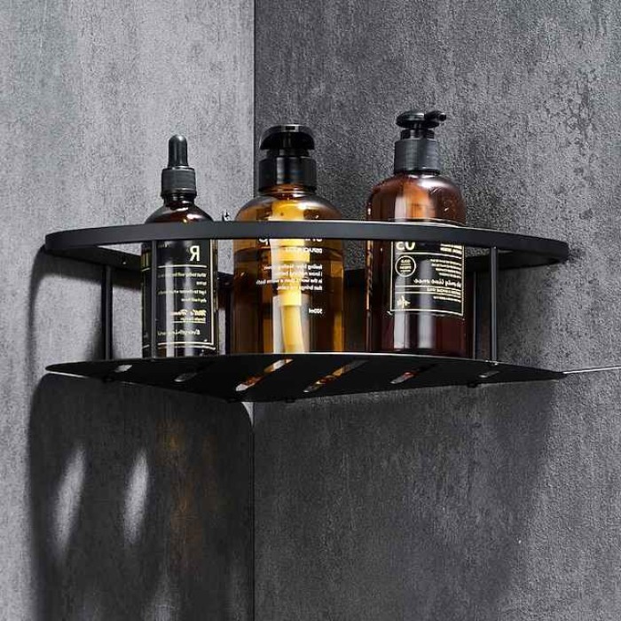 Triangle Bathroom Shelf For Washing Supplies, Wall Mounted, New Design Creative Contemporary Modern Stainless Steel 1pc