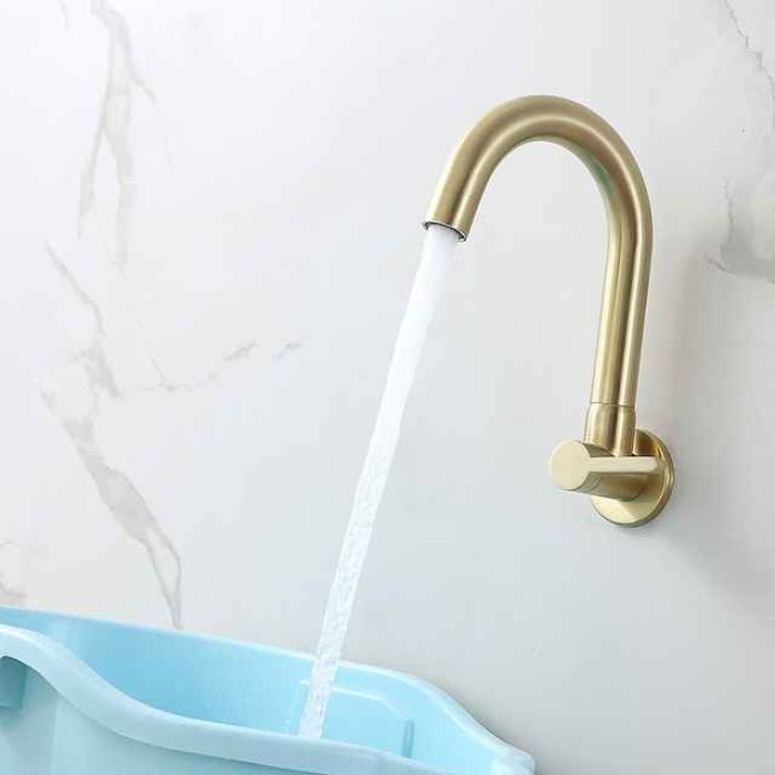 Kitchen faucet - Single Handle One Hole Chrome / Brushed / Painted Finishes Bar /Prep Wall Mounted Contemporary Kitchen Taps for Cold or Hot Water Only