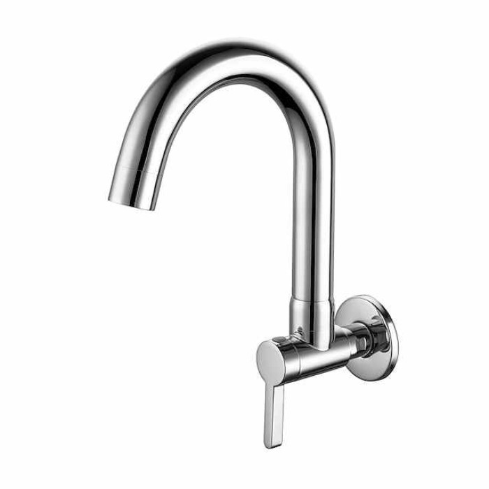 Kitchen faucet - Single Handle One Hole Chrome / Brushed / Painted Finishes Bar /Prep Wall Mounted Contemporary Kitchen Taps for Cold or Hot Water Only