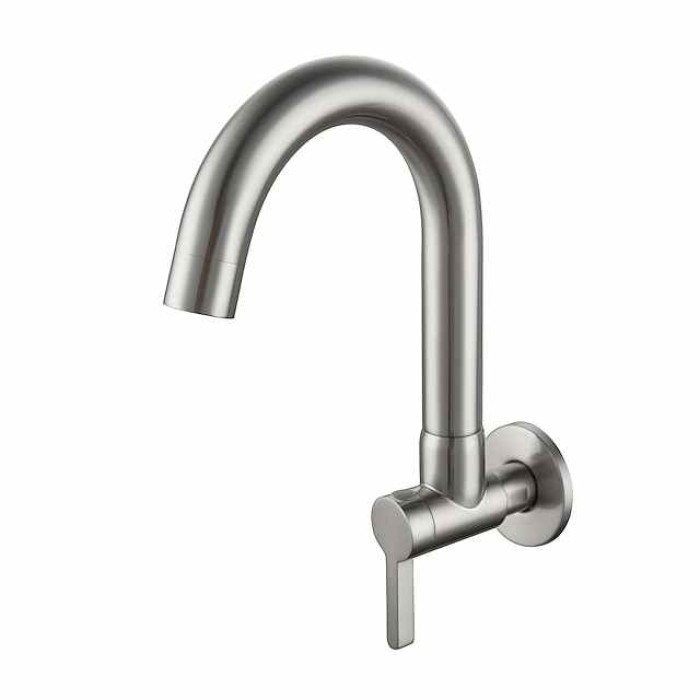 Kitchen faucet - Single Handle One Hole Chrome / Brushed / Painted Finishes Bar /Prep Wall Mounted Contemporary Kitchen Taps for Cold or Hot Water Only