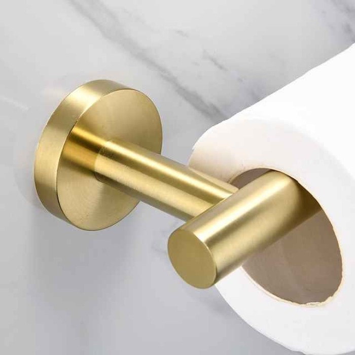 Wall Mounted Stainless Steel Bathroom Toilet Paper Holder,New Design Self-adhesive Creative Low-carbon Steel Metal Bathroom Decoration 1pc