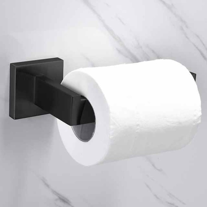 Wall Mounted Stainless Steel Bathroom Toilet Paper Holder,New Design Self-adhesive Creative Low-carbon Steel Metal Bathroom Decoration 1pc