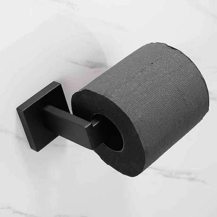 Wall Mounted Stainless Steel Bathroom Toilet Paper Holder,New Design Self-adhesive Creative Low-carbon Steel Metal Bathroom Decoration 1pc