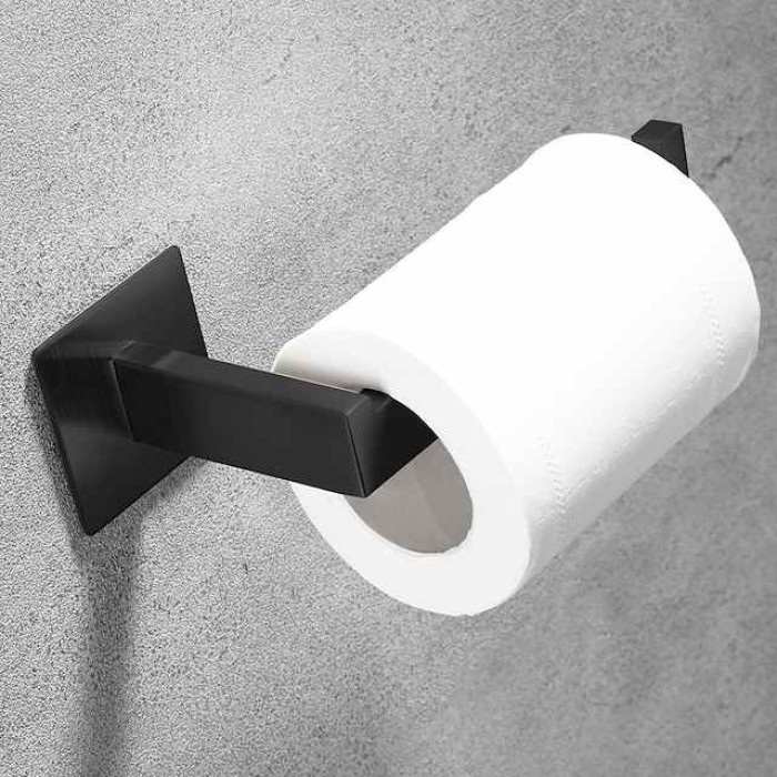 Wall Mounted Stainless Steel Bathroom Toilet Paper Holder,New Design Self-adhesive Creative Low-carbon Steel Metal Bathroom Decoration 1pc