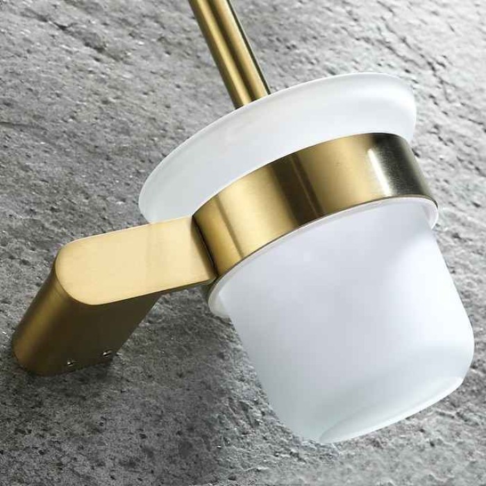 Golden Bathroom Hardware Sets,Wall Mounted Stainless Steel Towel Bar/Toilet Paper Holder/Toilet Brush Holder Multilayer,New Design Multifunction Contemporary