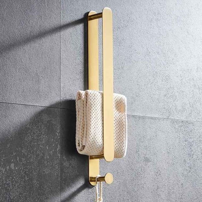 Golden Bathroom Hardware Sets,Wall Mounted Stainless Steel Towel Bar/Toilet Paper Holder/Toilet Brush Holder Multilayer,New Design Multifunction Contemporary