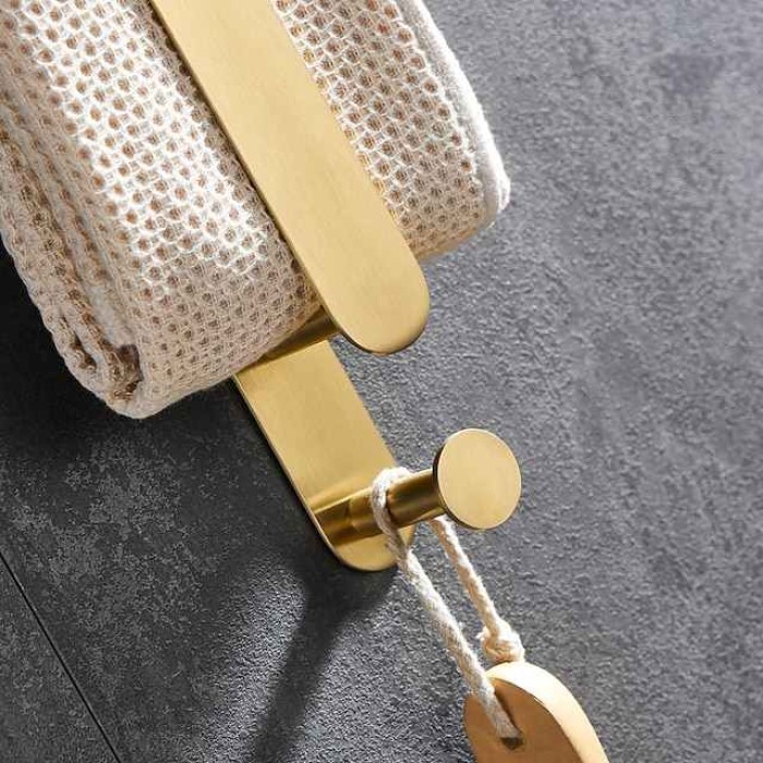 Golden Bathroom Hardware Sets,Wall Mounted Stainless Steel Towel Bar/Toilet Paper Holder/Toilet Brush Holder Multilayer,New Design Multifunction Contemporary