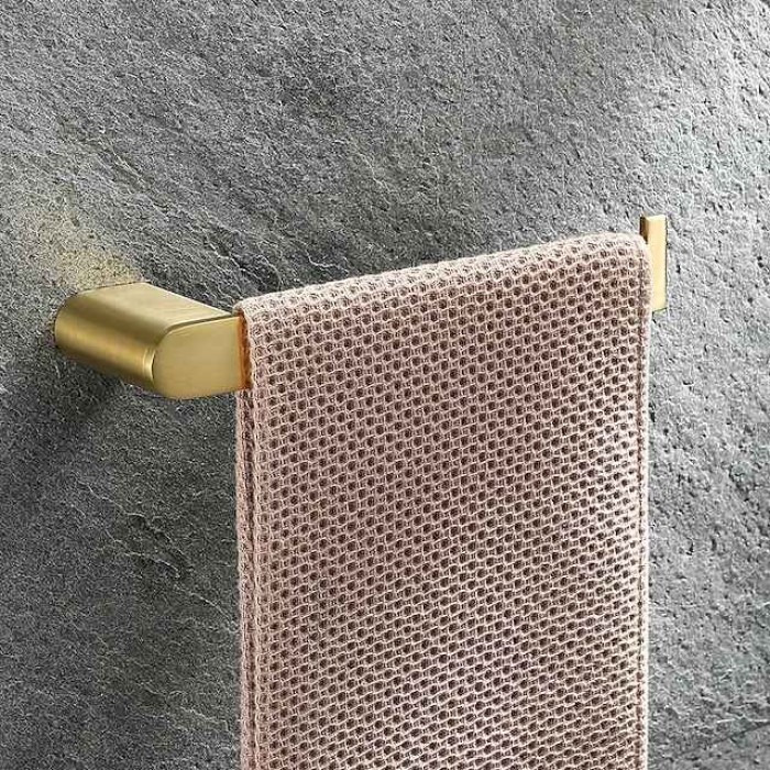 Golden Bathroom Hardware Sets,Wall Mounted Stainless Steel Towel Bar/Toilet Paper Holder/Toilet Brush Holder Multilayer,New Design Multifunction Contemporary