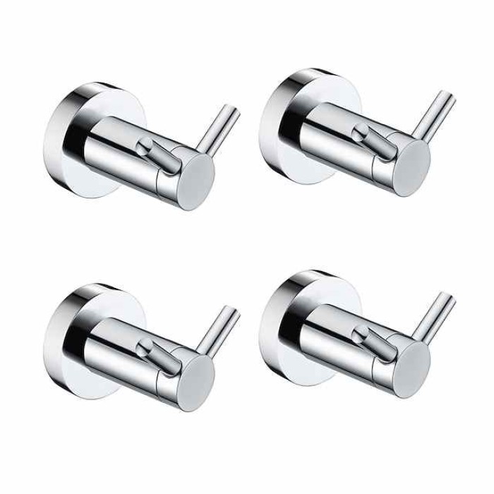 Multifunction Robe Hook, Modern Style, 304 Stainless Steel, 4-Finish Black, Chrome, Brushed, Gold- for Bathroom and Bedroom Wall Mounted