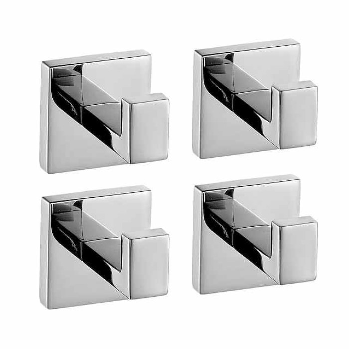 Multifunction Robe Hook, Modern Style, 304 Stainless Steel, 4-Finish Black, Chrome, Brushed, Gold- for Bathroom and Bedroom Wall Mounted