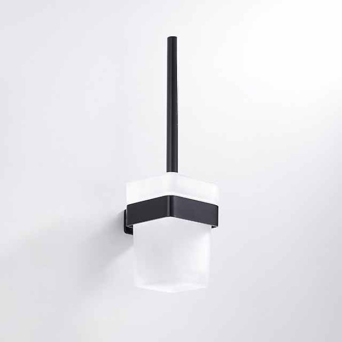 Toilet Brush with Holder,Wall Mounted Stainless Steel 304 Rubber Painted Toilet Bowl Brush and Holder for Bathroom