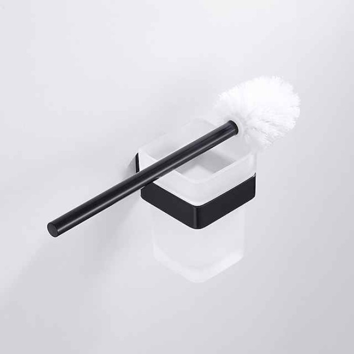 Toilet Brush with Holder,Wall Mounted Stainless Steel 304 Rubber Painted Toilet Bowl Brush and Holder for Bathroom