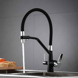 Kitchen faucet - Two Handles Two Holes Chrome / Oil-rubbed Bronze / Brushed Pull-out / &shy;Pull-down Centerset Antique Kitchen Taps