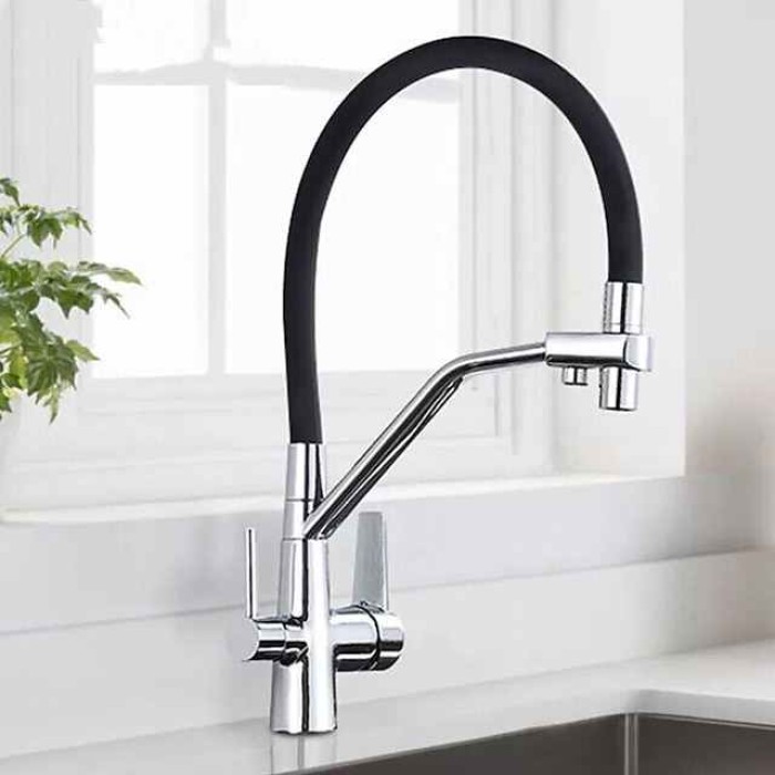 Kitchen faucet - Two Handles Two Holes Chrome / Oil-rubbed Bronze / Brushed Pull-out / &shy;Pull-down Centerset Antique Kitchen Taps