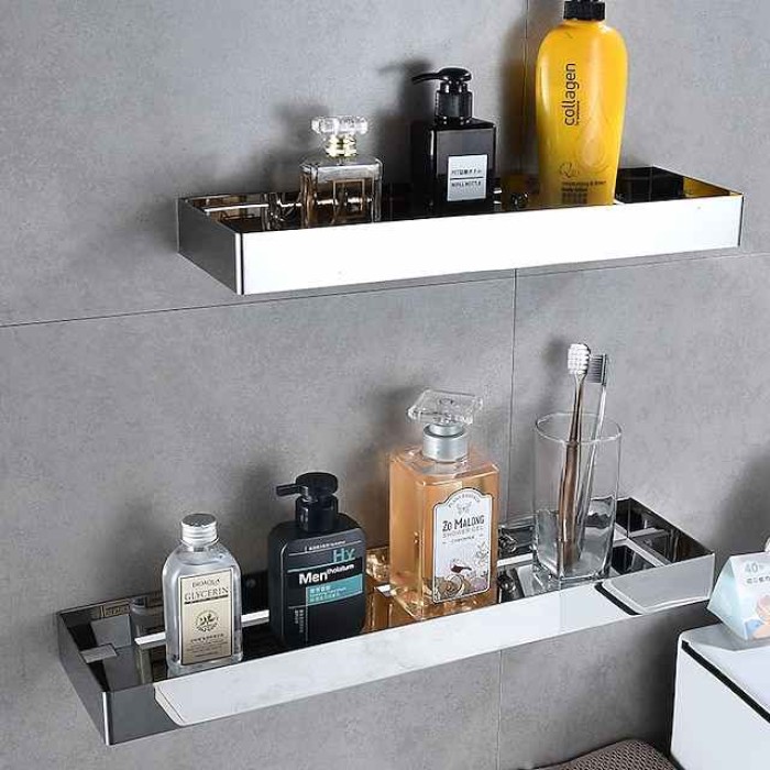 Bathroom Shelf New Design Stainless Steel Wall Mounted Bathroom Rack Tray Pendant In Front Of Shower Mirror