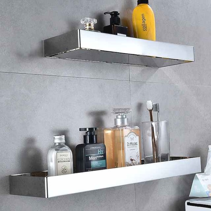 Bathroom Shelf New Design Stainless Steel Wall Mounted Bathroom Rack Tray Pendant In Front Of Shower Mirror