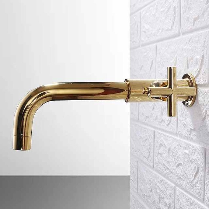 Bathroom Sink Faucet,Rotatable Wall Mount Industrial Style Single Handle One Hole Bath Taps with Cold Water Only