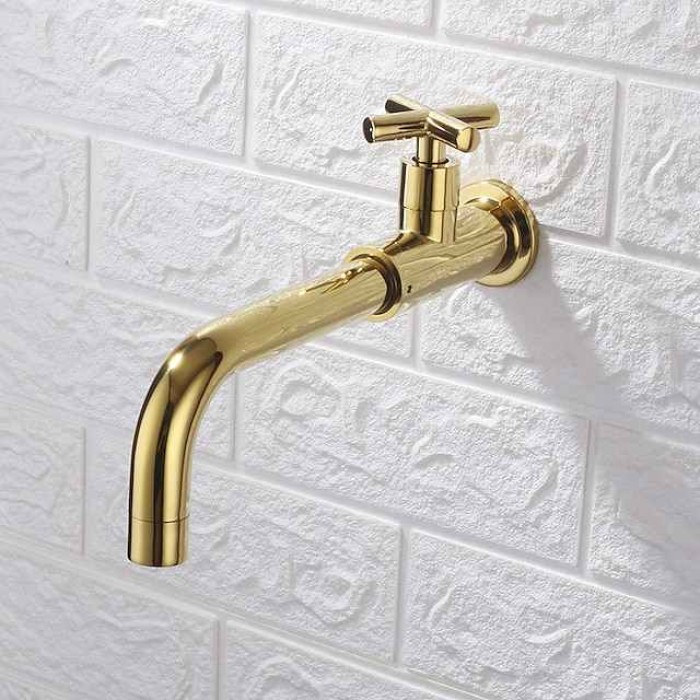 Bathroom Sink Faucet,Rotatable Wall Mount Industrial Style Single Handle One Hole Bath Taps with Cold Water Only