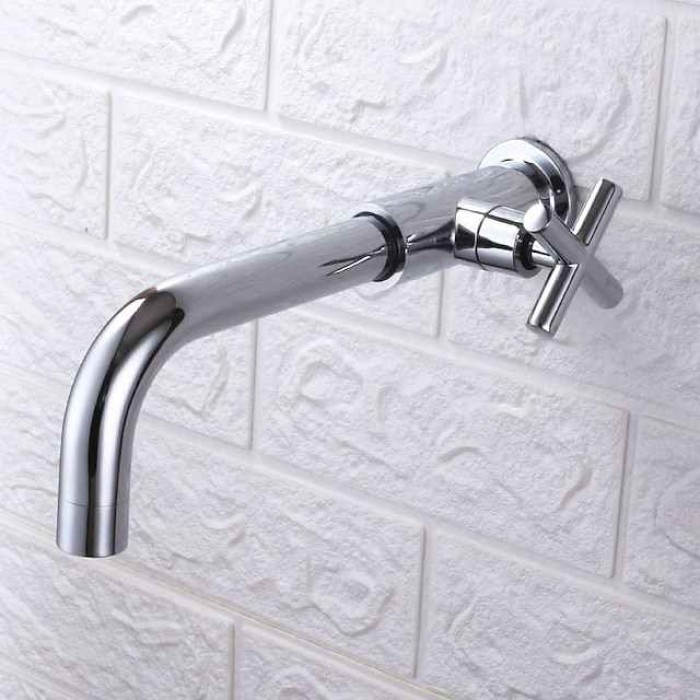 Bathroom Sink Faucet,Rotatable Wall Mount Industrial Style Single Handle One Hole Bath Taps with Cold Water Only