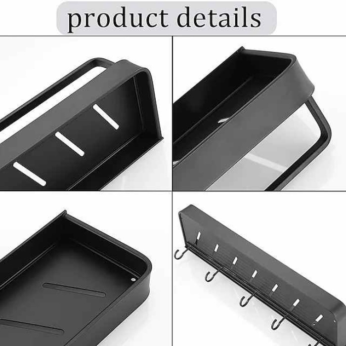 Bathroom Shelf Shower Wall Mount Shampoo Storage Holder No Drilling Kitchen Storage Bathroom Accessories Shelves Stand Holder