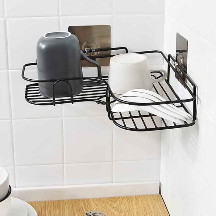 Bathroom Transport Drilling Storage Corner Bathroom Wash Shelf Toilet Rack Wall Suction Tripod Kitchen Wall Hanging Storage