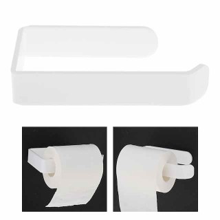 Acrylic Toilet Paper Holder Self Adhesive Tissue Rack Wall Mounted Bathroom Kitchen Roll Hook Modern Black Hanger