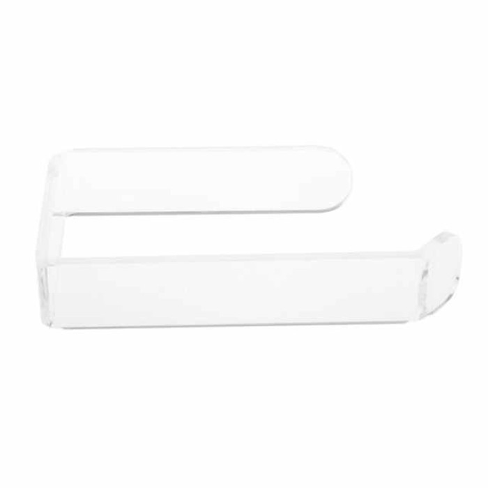 Acrylic Toilet Paper Holder Self Adhesive Tissue Rack Wall Mounted Bathroom Kitchen Roll Hook Modern Black Hanger