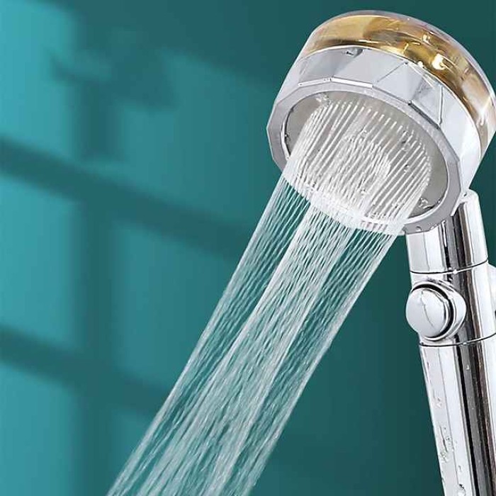 Shower Head Water Saving Flow 360 Degrees Rotating With Small Fan ABS Rain High-Pressure Spray Nozzle Bathroom Accessories