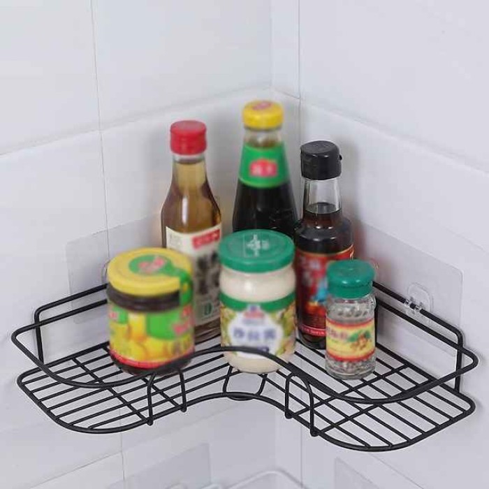 Bathroom Shelf Shower Shampoo Soap Organizer Triangle Cosmetic Punch Free Adhesive Wall Mounts Storage Rack for Kitchen Toilet