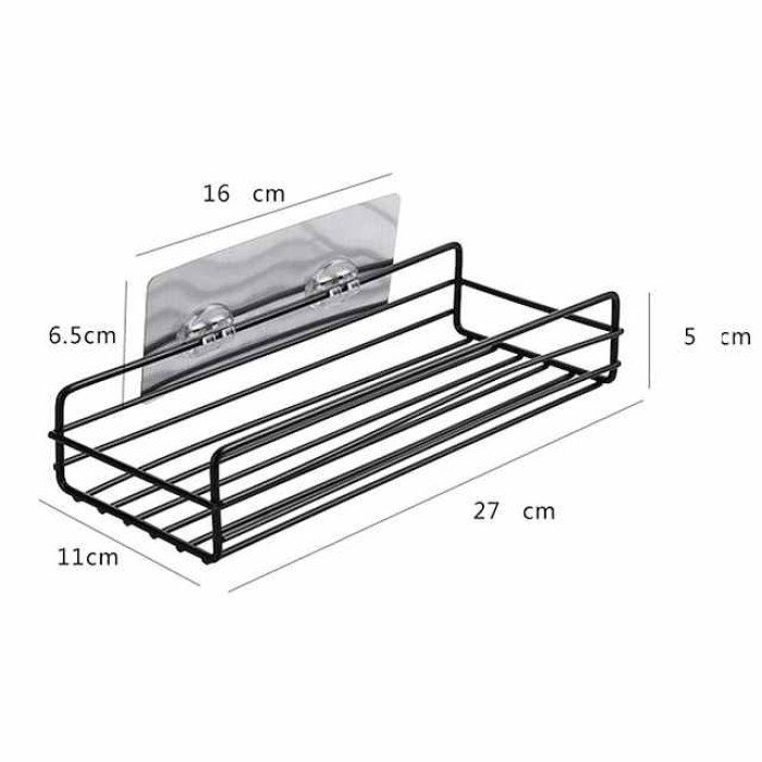 Wall Mounted Bathroom Shelf Floating Shelves Shower Hanging Basket Shampoo Holders WC Accessories Kitchen Seasoning Storage Rack