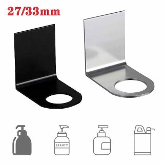 2 Pieces Bottle Holder Durable Stainless Steel Bottle Hanger Stand Traceless Metal Hook Free of Punch Wall Mounted Soap Bottle Holder