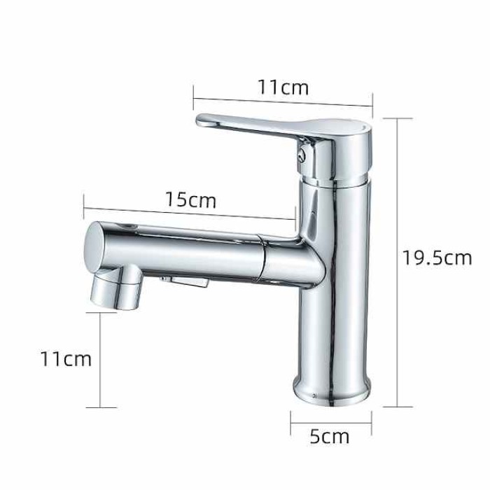 Bathroom Sink Faucet Pull out / Pullout Spray Electroplated / Painted Finishes Centerset Single Handle One HoleBath Taps