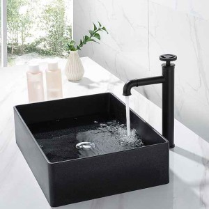 Bathroom Sink Faucet,Single Handle Tall Vessel Sink Black/Gold Vanity Bathroom Faucet Basin Mixer Tap Brass Body