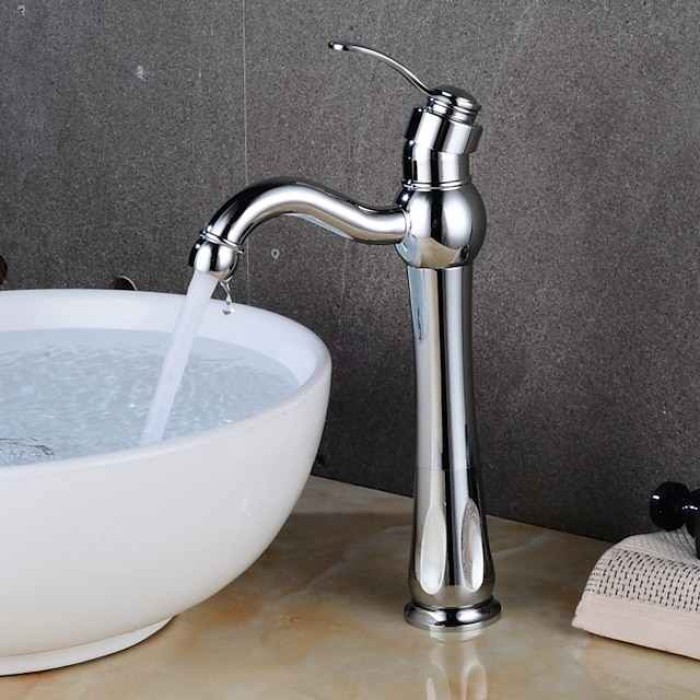 Bathroom Sink Faucet - Classic Electroplated Centerset Single Handle One HoleBath Taps