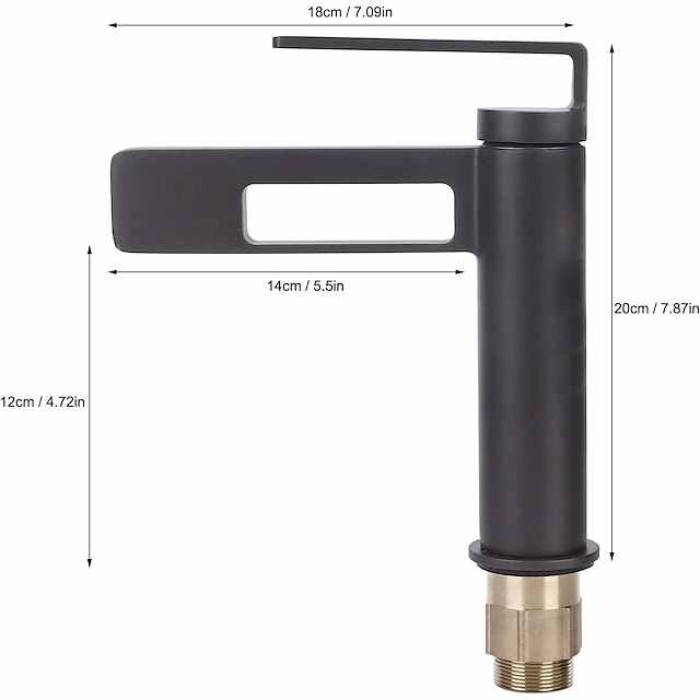 Bathroom Sink Faucet,Black Bathroom Faucet,Brass Single Handle One Hole Gun Shape Bath Taps(Black/Grey/Chrome/Golden)