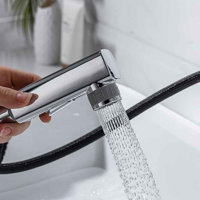 Bathroom Sink Faucet - Pull out / Pullout Spray Electroplated Centerset Single Handle One HoleBath Taps